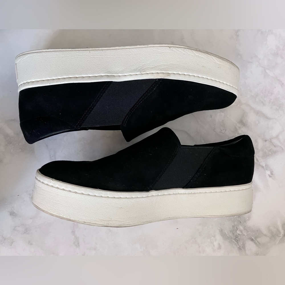 VINCE Warren Black Suede  Slip-On Sneakers Size 8.5 - Picture 5 of 11